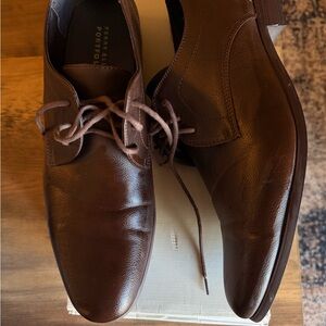 Perry Ellis Men's Dark Brown Leather Oxfords